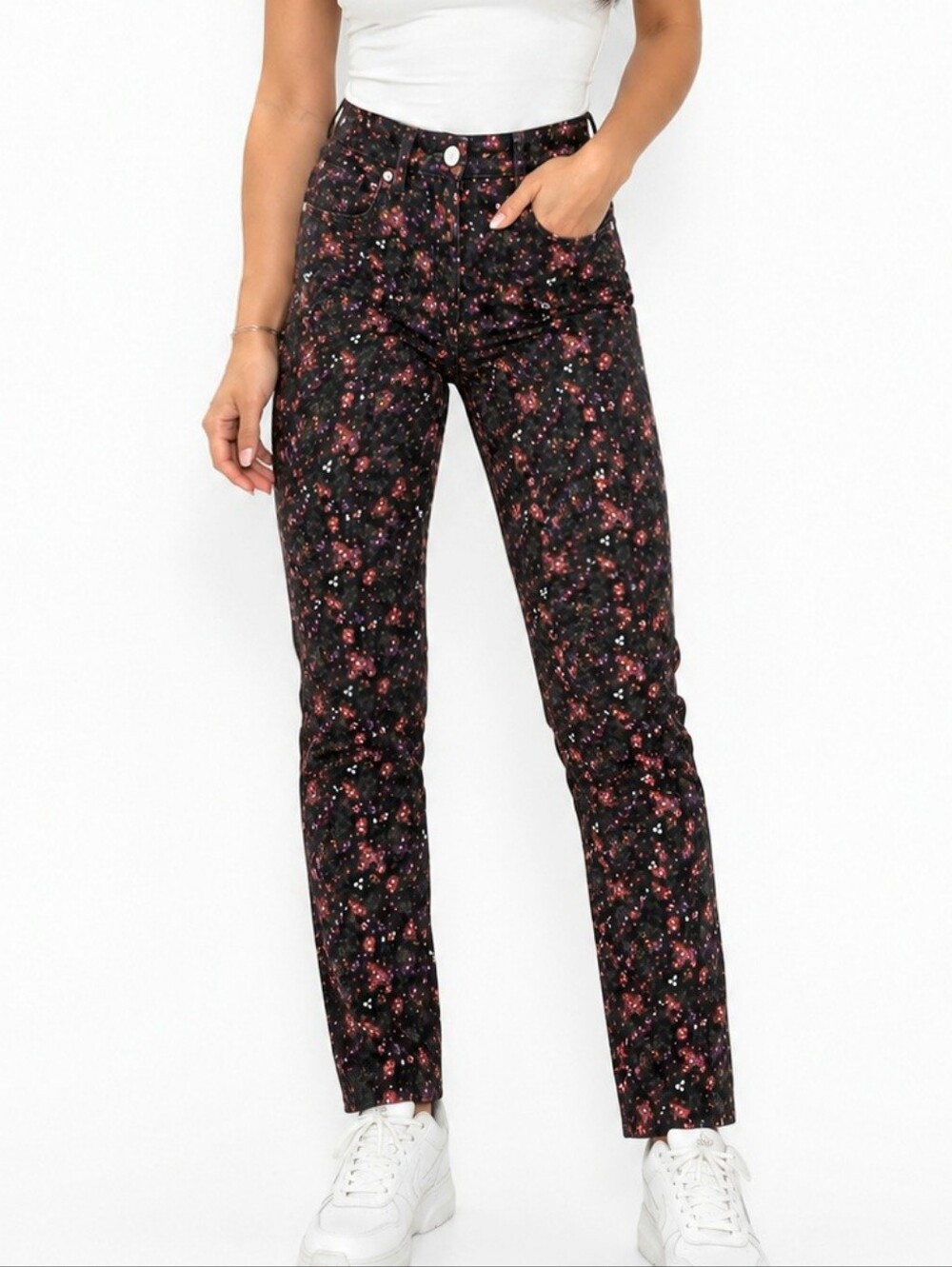 NWT Levi's 314 Shaping Straight Floral Print Jeans 28x30 Mid Rise Hypersoft
